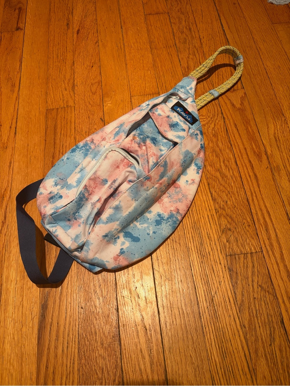 Kavu Tie-Dye Rope Sling Bag - Light Blue & Pink
